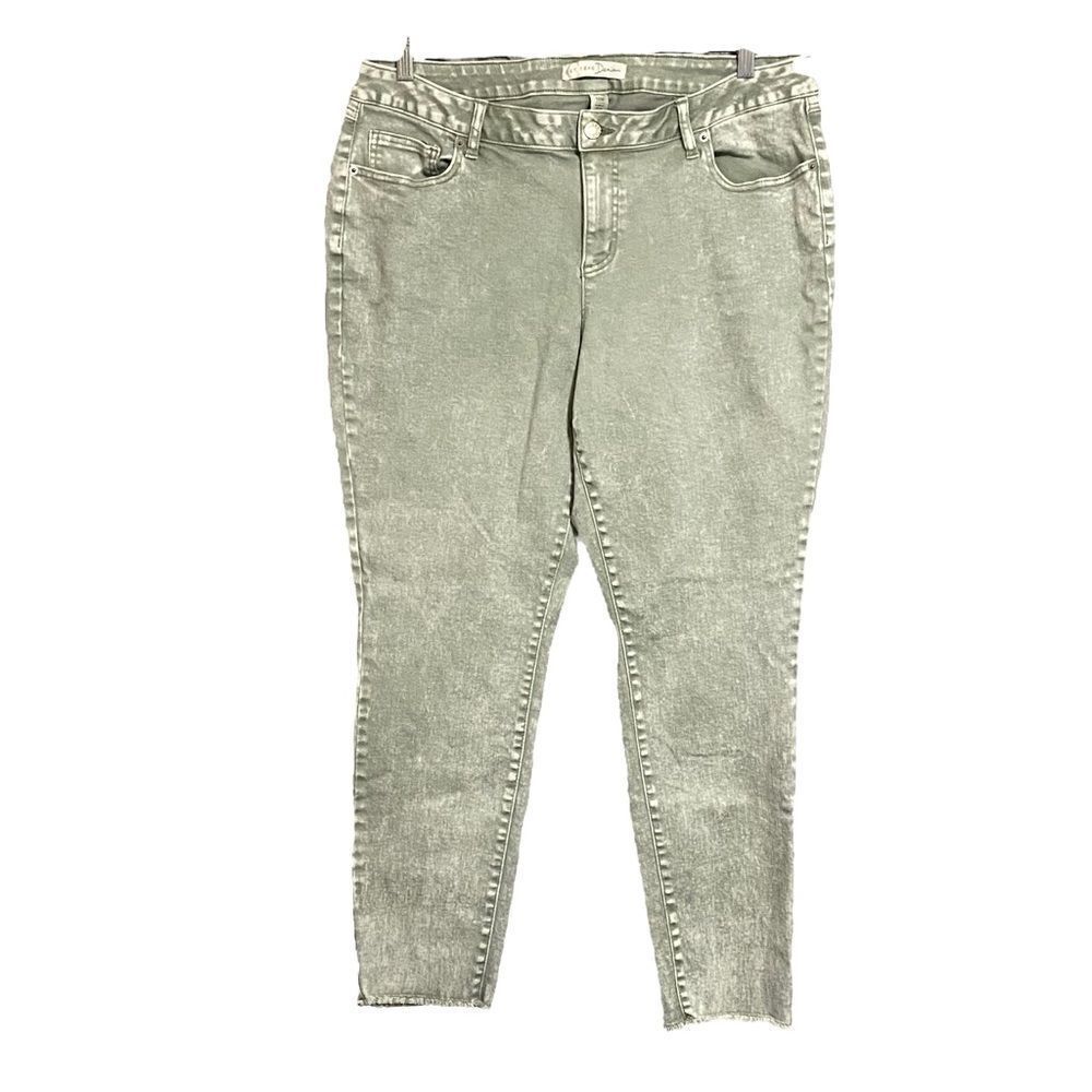 Cato Denim green acid wash skinny jeans size 18W